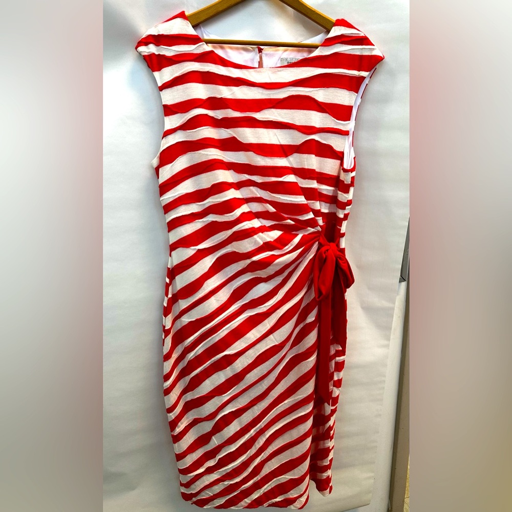 Used orange & white dress size 14